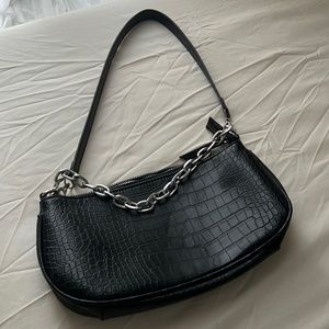 Black princess polly mini bag with silver chain.